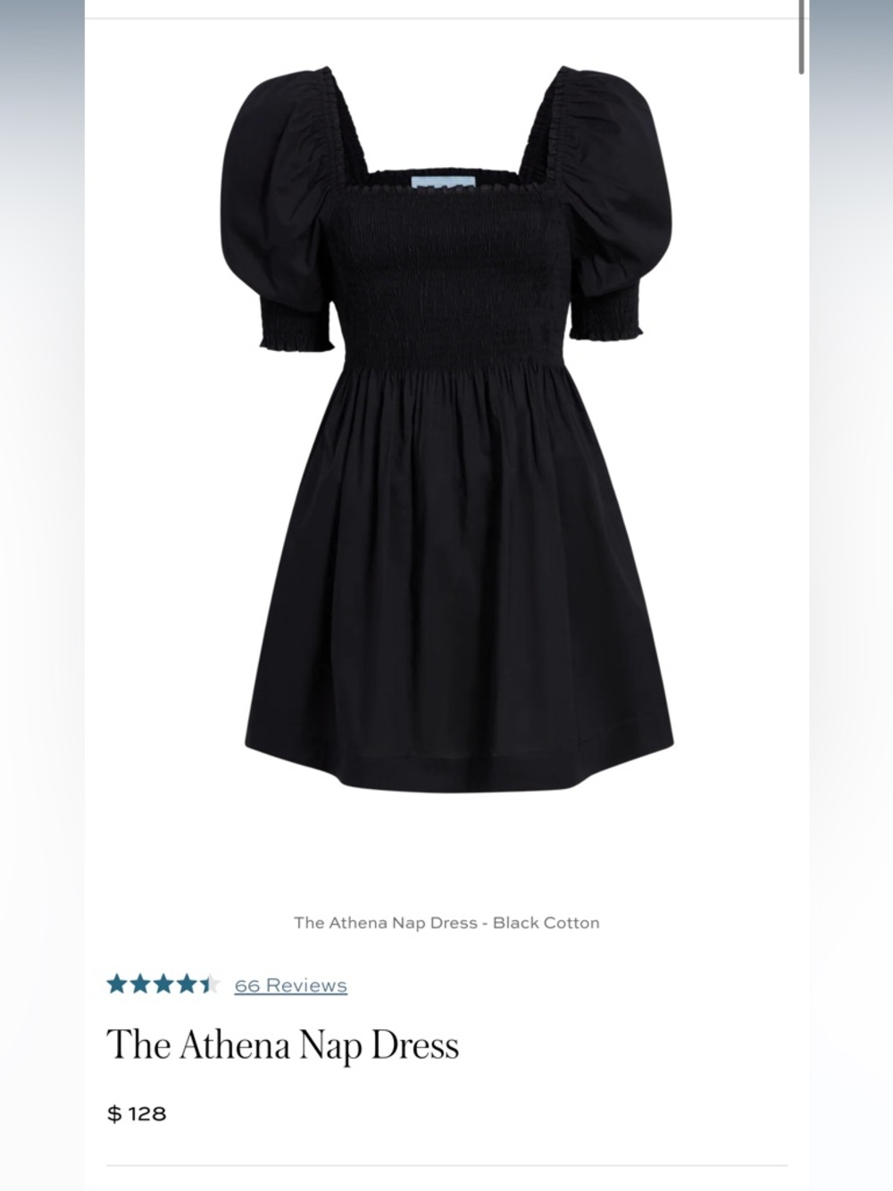 NWOT Hill House Home The Athena Nap Dress - Black